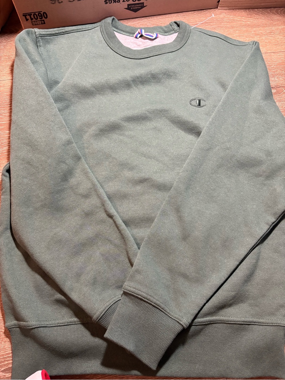 Champion Men's Crewneck Sweatshirt — Olive